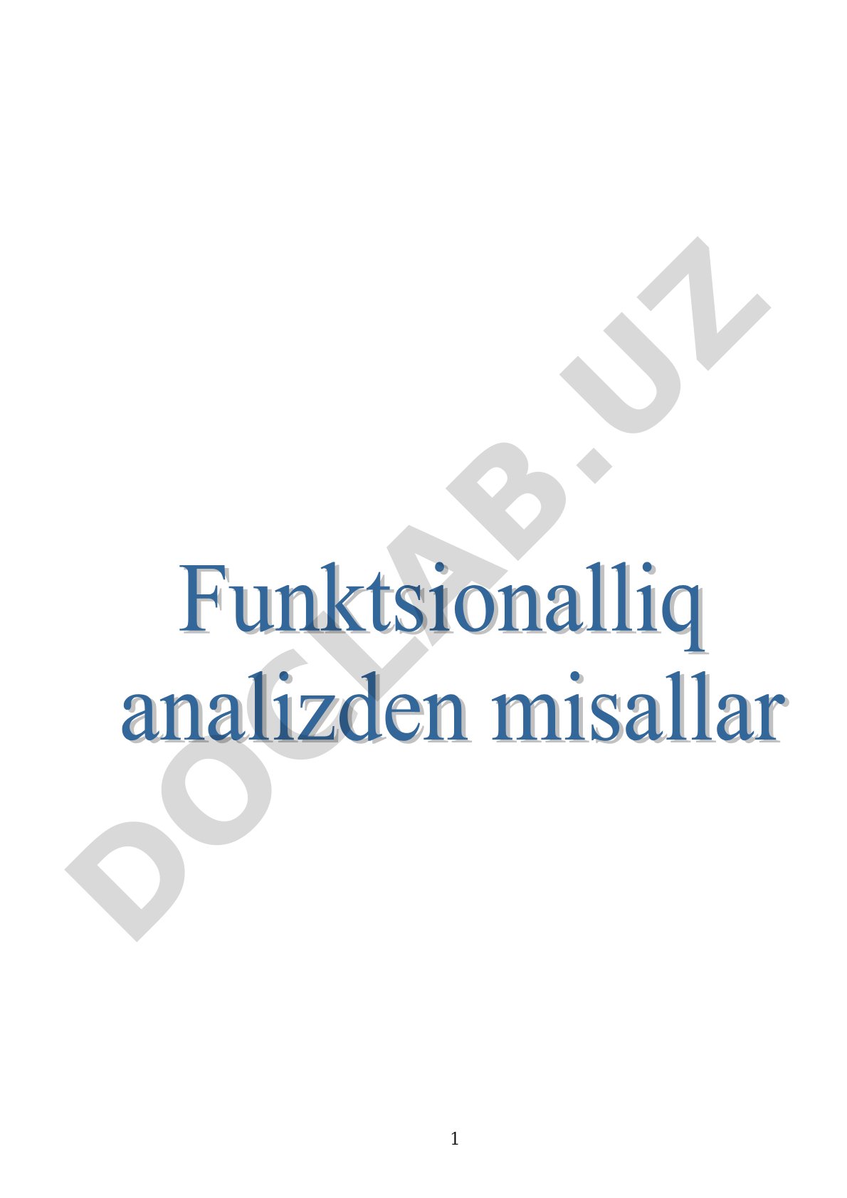 Amaliyot va laboratoriya mashg‘ulotlari uchun mashqlar 1-§. Metrik fazolar