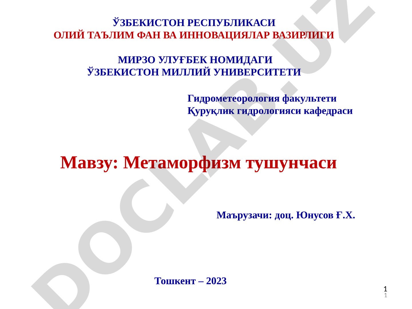 Metamorfizm tushunchasi