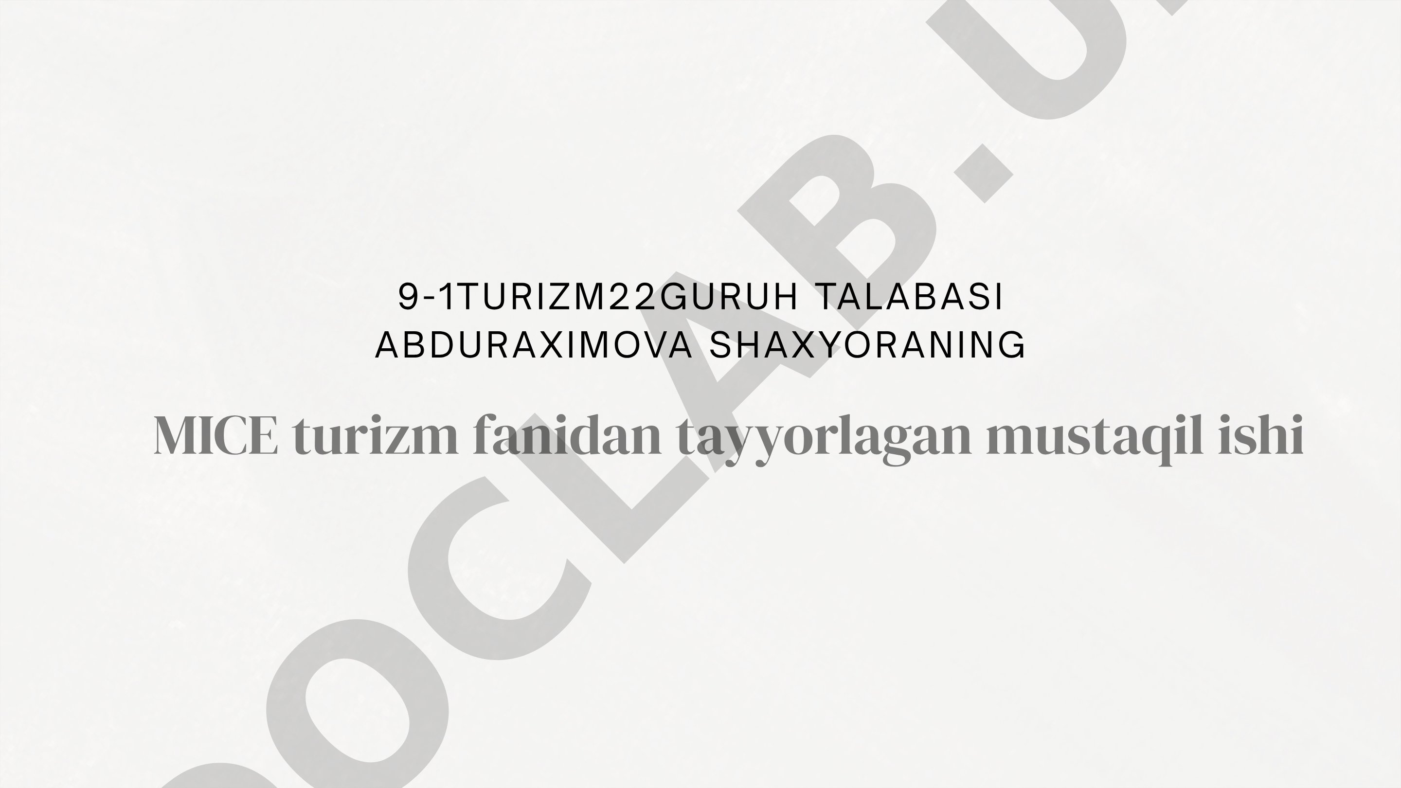 Luxury turizm biznes uchrashuvi - Mini MICE tadbiri
