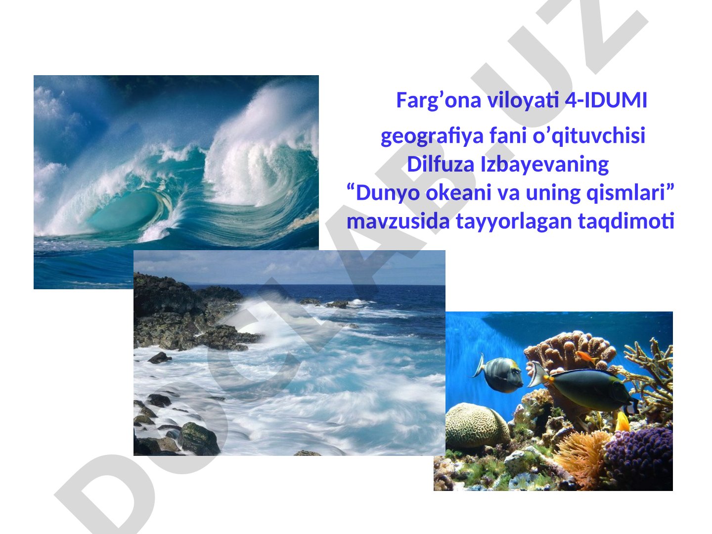 Dunyo okeani va uning qismlari