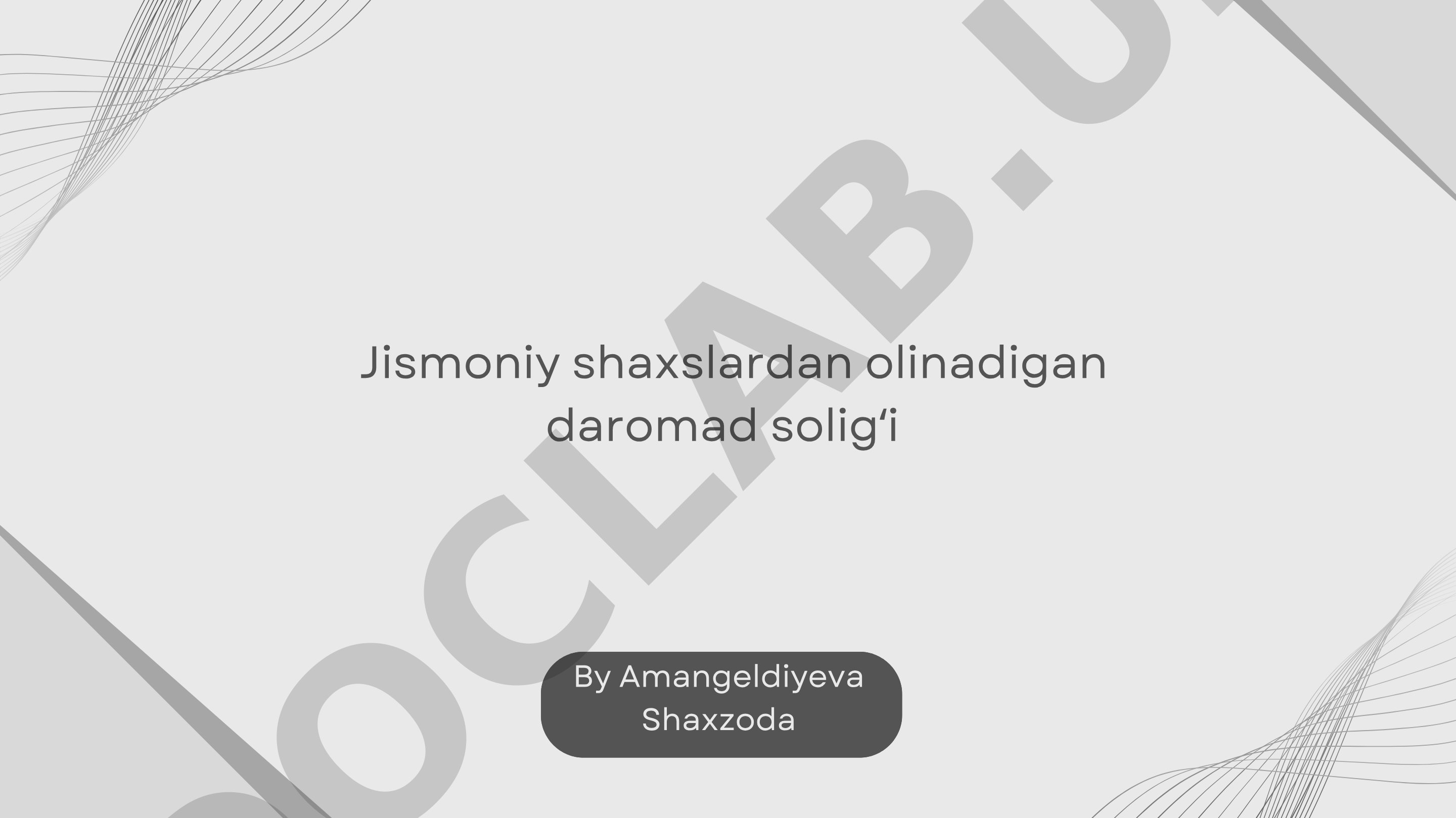 Jismoniy shaxslardan olinadigan daromad soligʻi