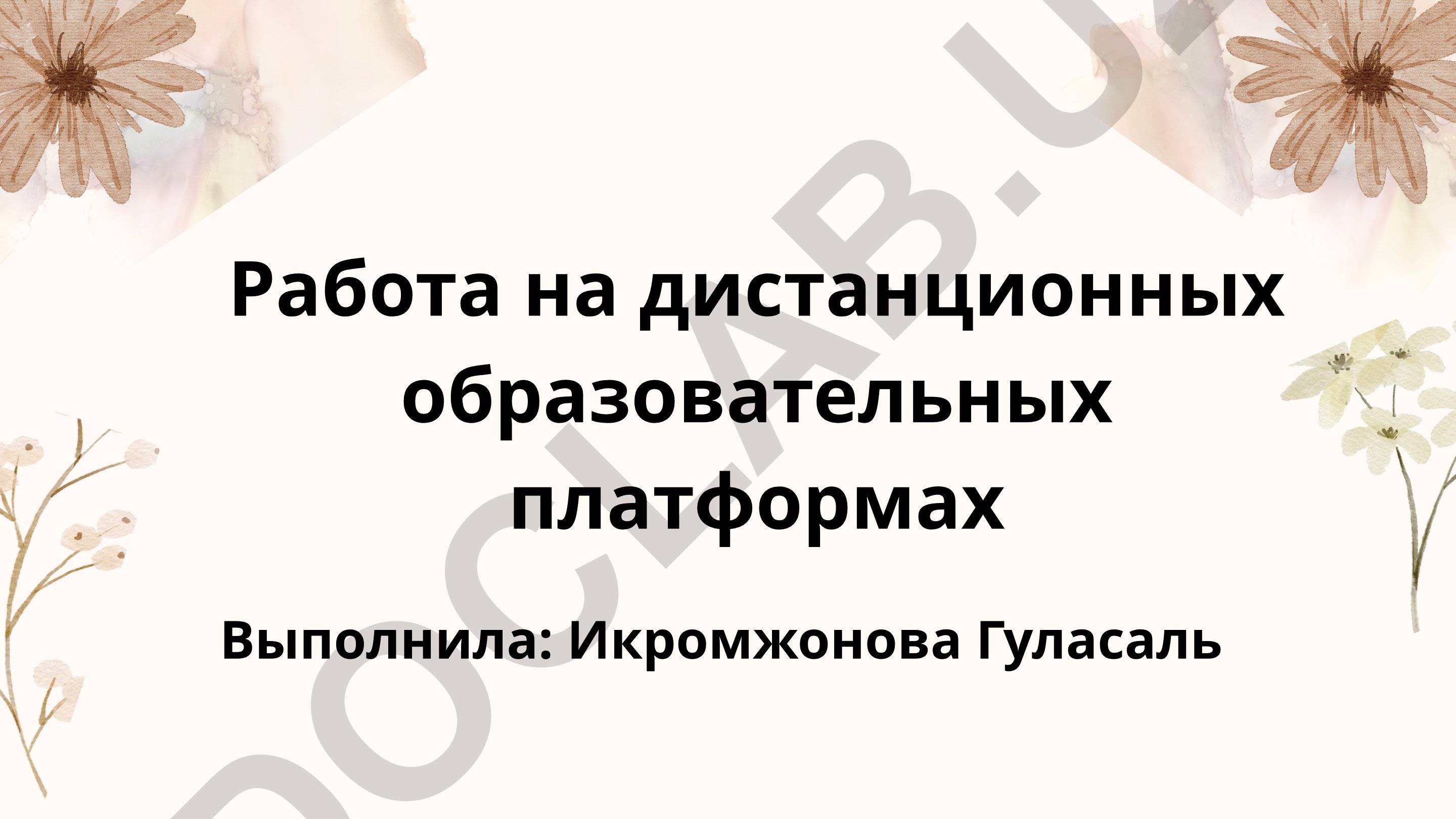 Работа на дистанционных образовательных платформах