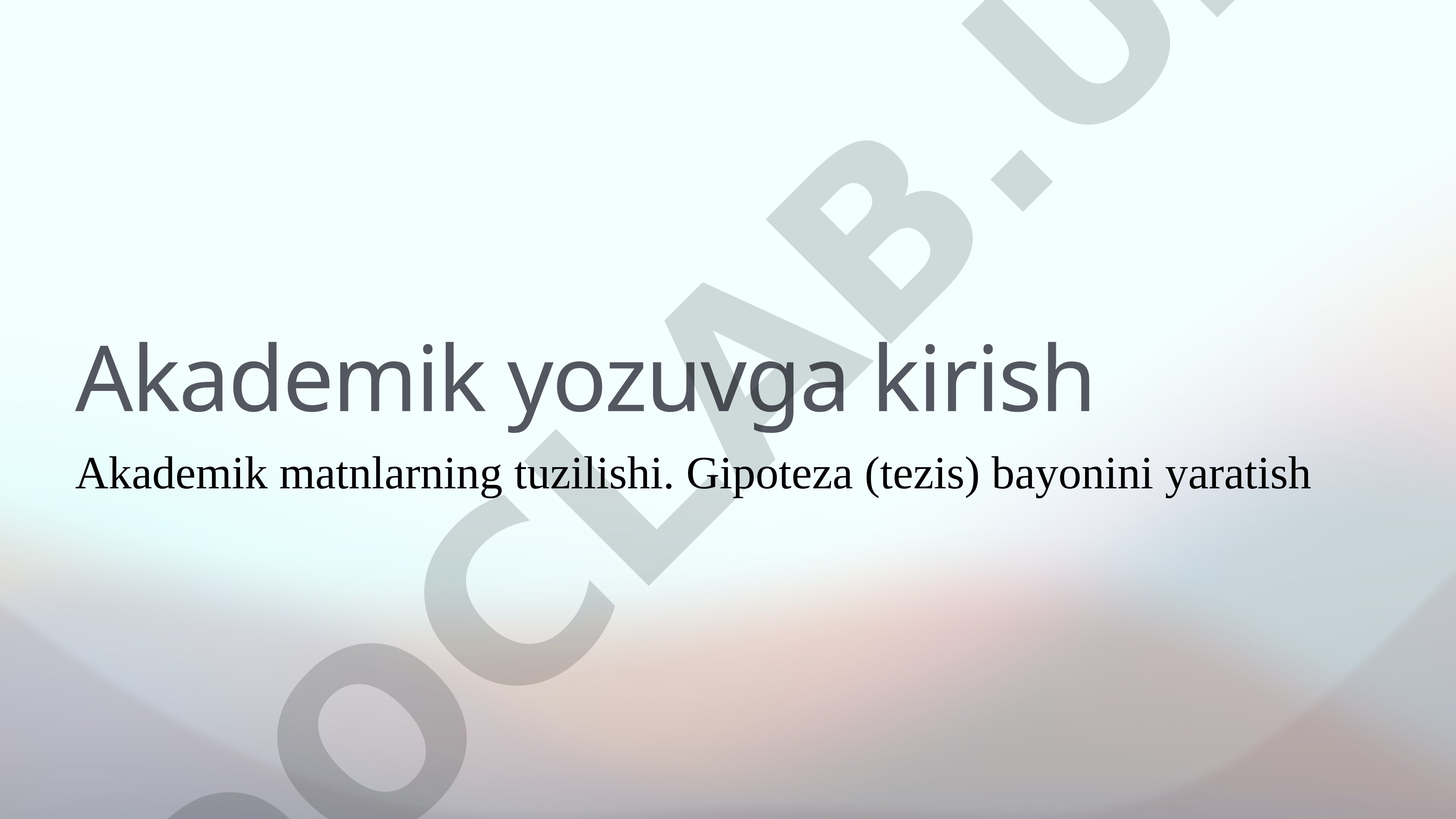 Akademik matnlarning tuzilishi va yozuv turlari