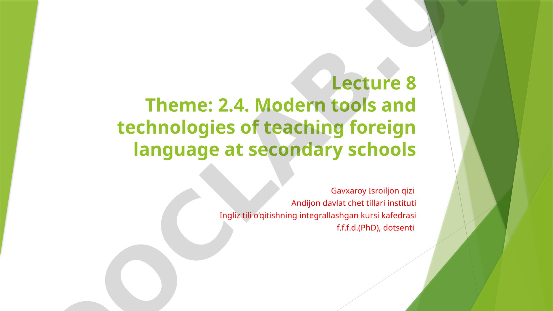 Modern tools and technologies of teaching foreign language at secondary schools