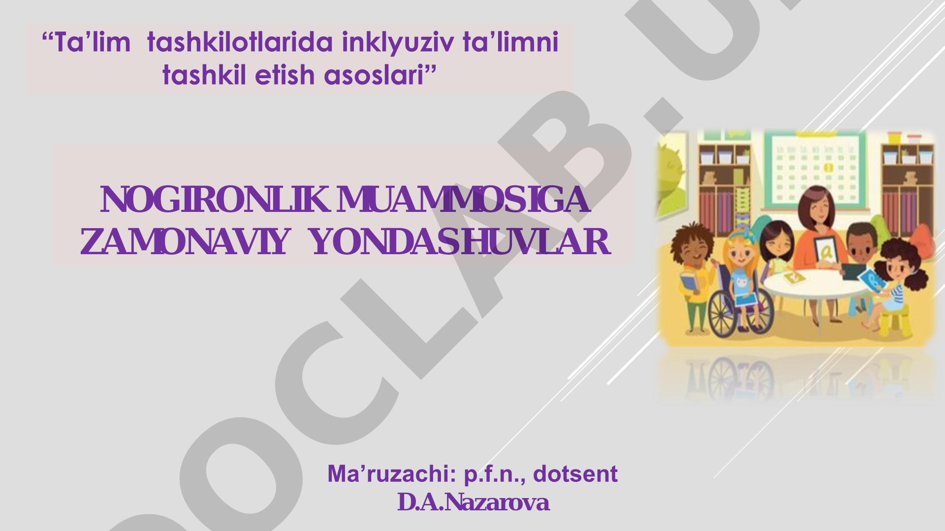 Ta'lim tashkilotlarida inklyuziv ta'limni tashkil etish asoslari