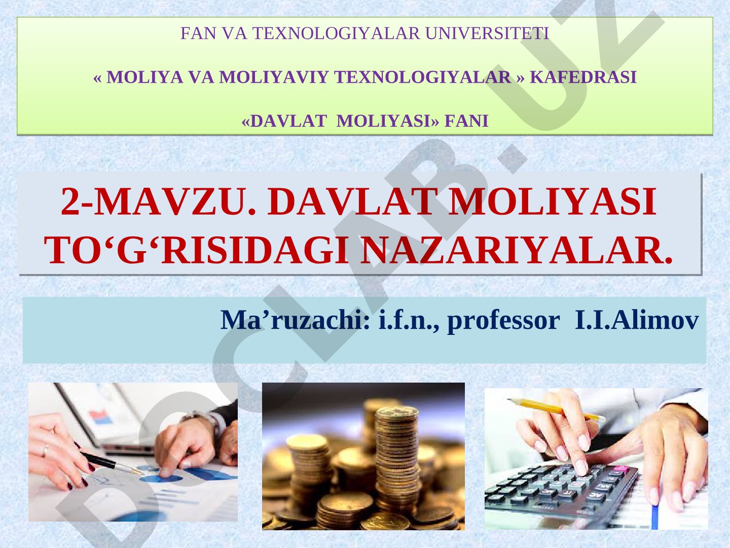 Davlat moliyasi to‘g‘risidagi nazariyalar