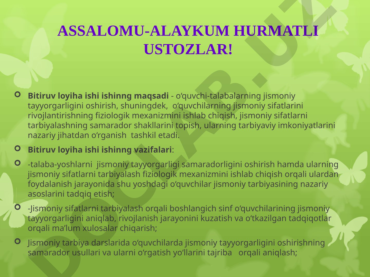 Jismoniy sifatlarning rivojlantirishning fiziologik mexanizmlari
