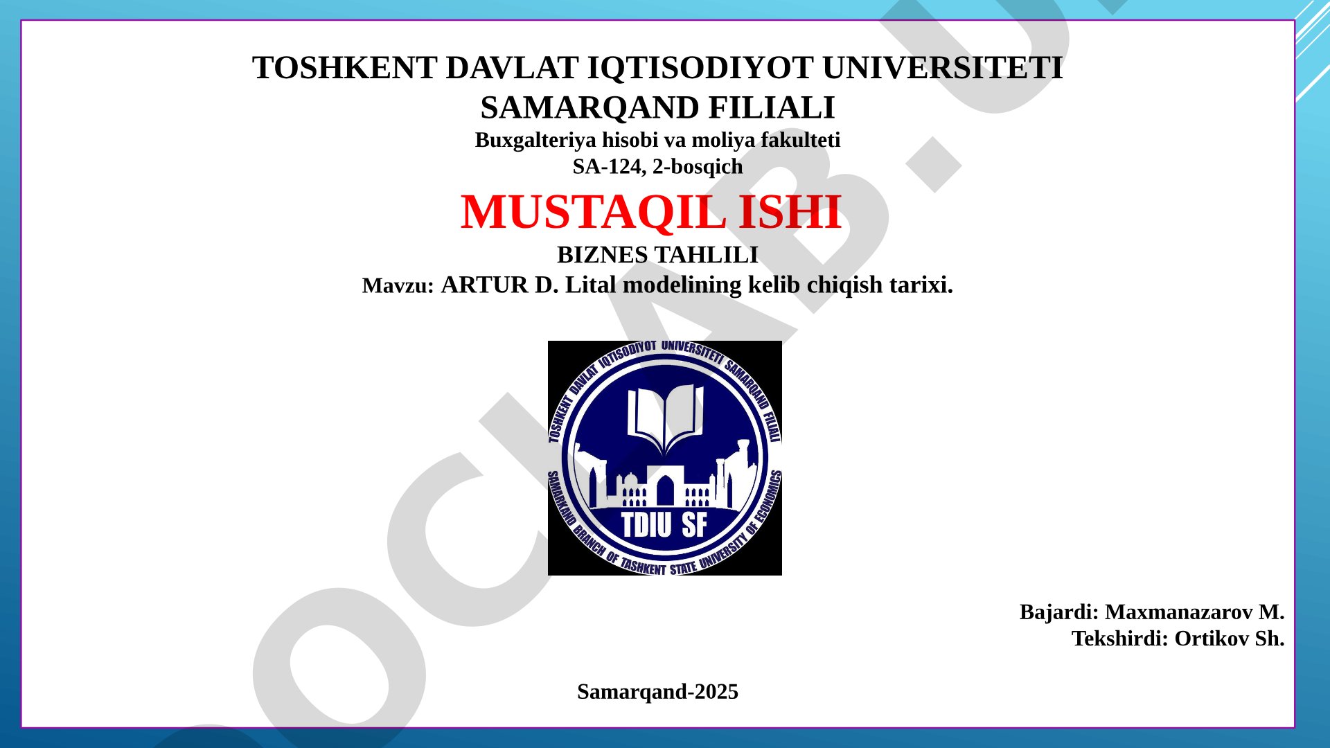 Artur D. Little modelining kelib chiqish tarixi
