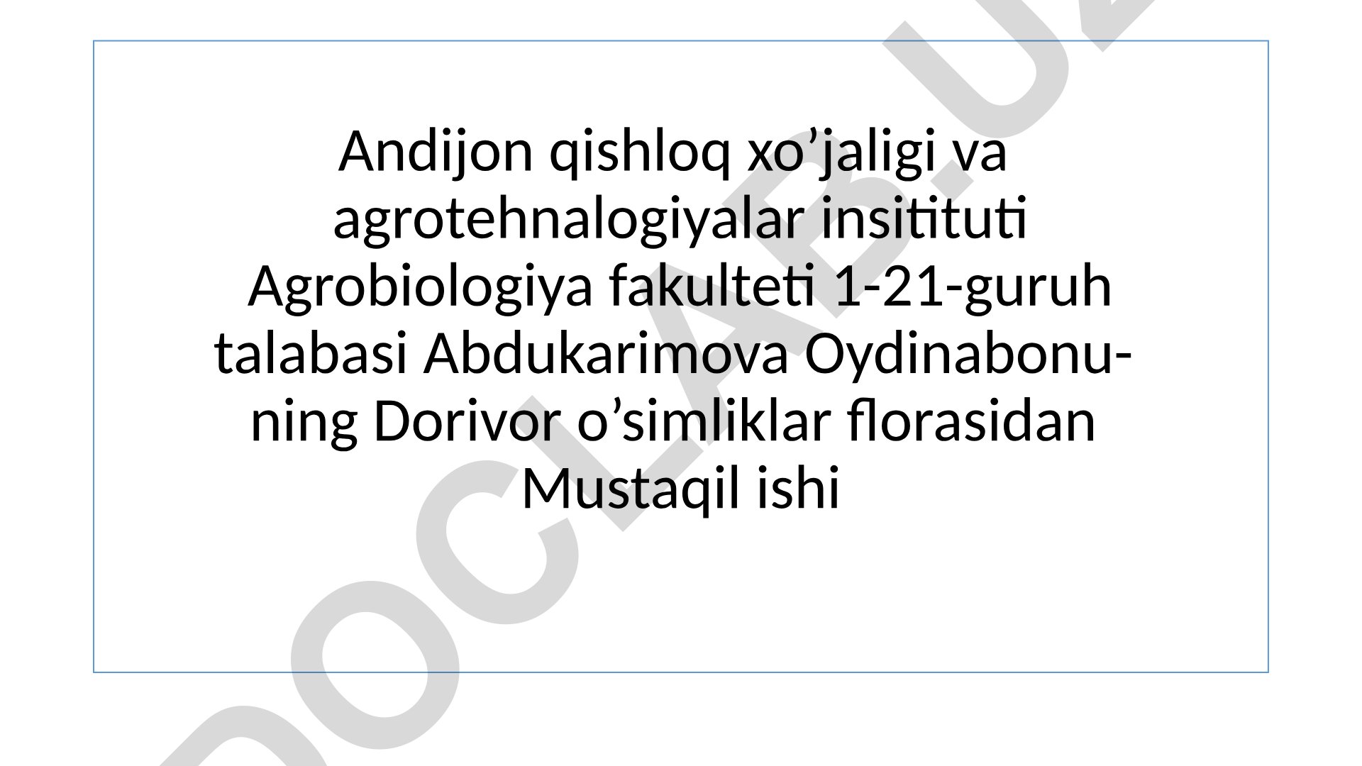 Ziradoshlar (Apiaseae) oilasi