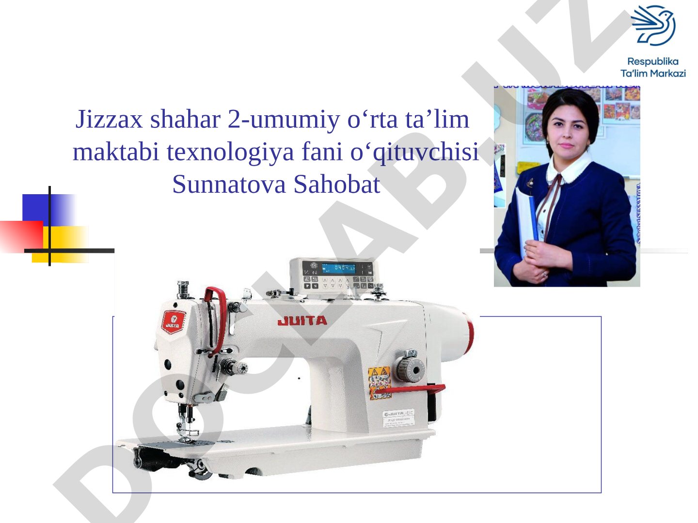 Elektr yuritmali tikuv mashinasining tuzilishi, ishlatilishi. Maxsus ish bajaradigan tikuv mashinalari