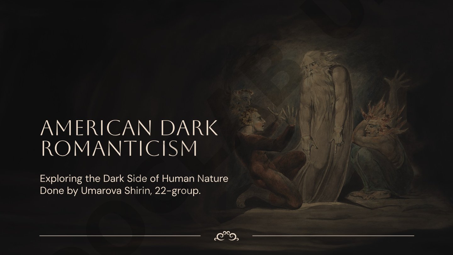 American dark romanticism: Exploring the Dark Side of Human Nature