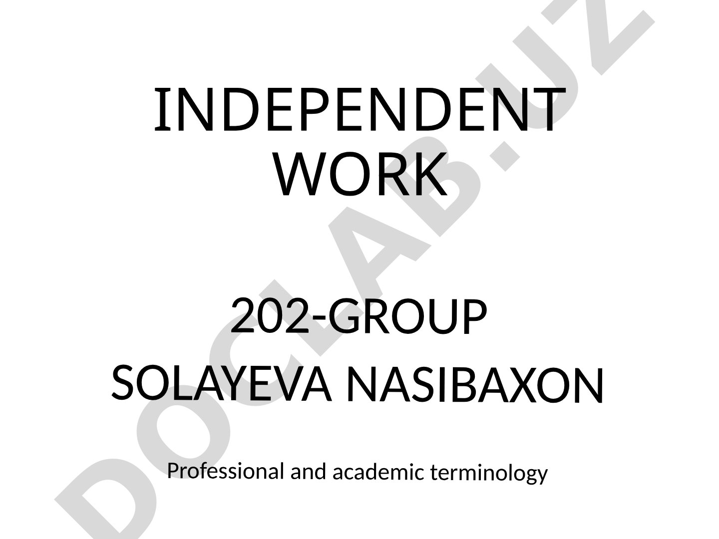 Professional and academic terminology