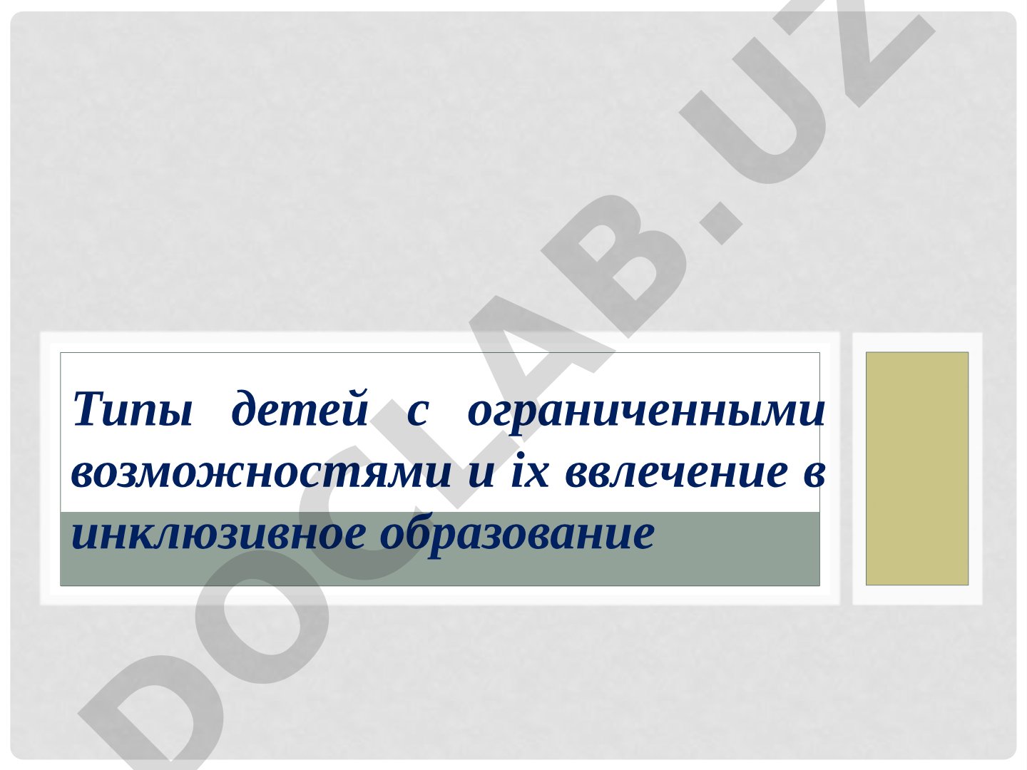 Типы детей с ограниченными возможностями и их вовлечение в инклюзивное образование