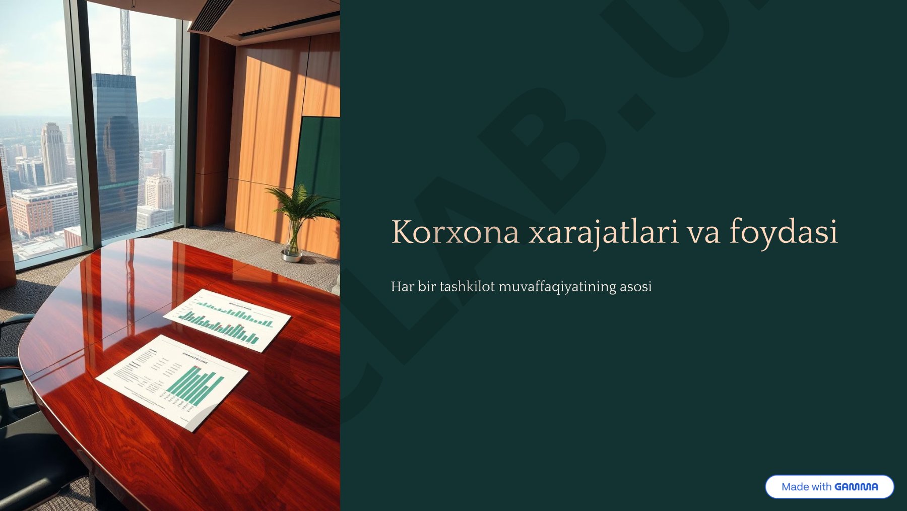 Korxona xarajatlari va foydasi