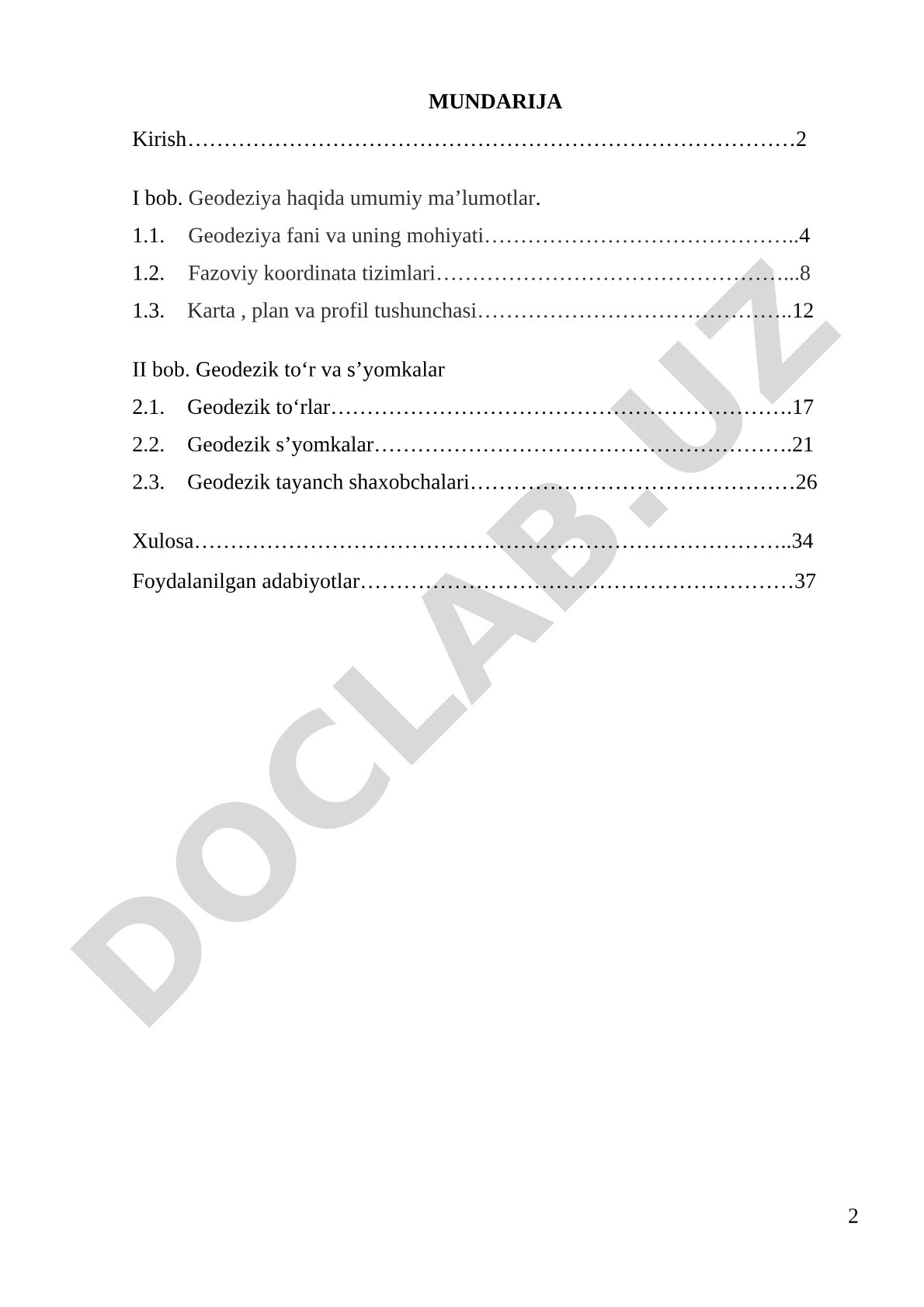 Davlat geodezik tayanch shaxobchalari