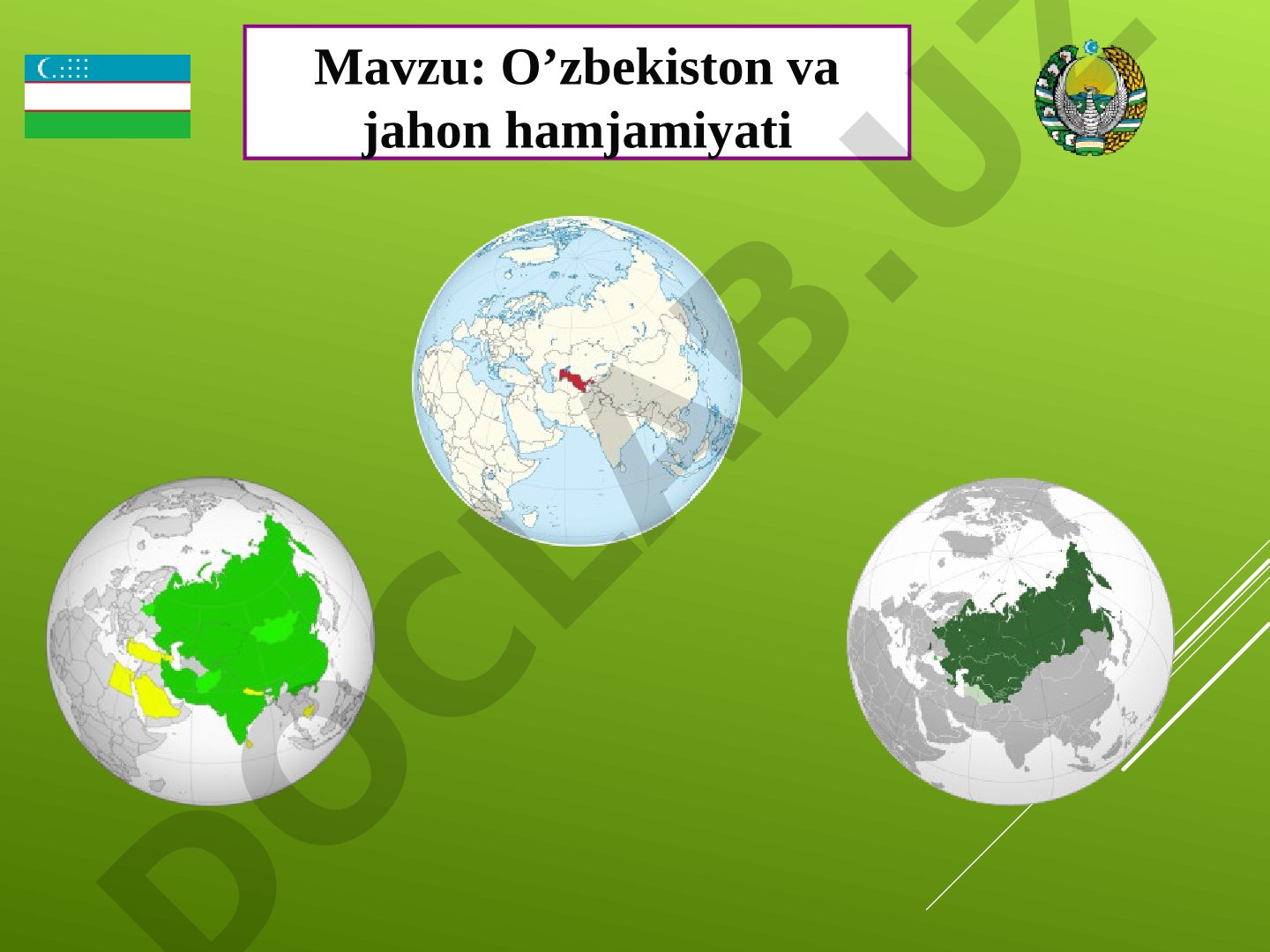 O’zbekiston va jahon hamjamiyati