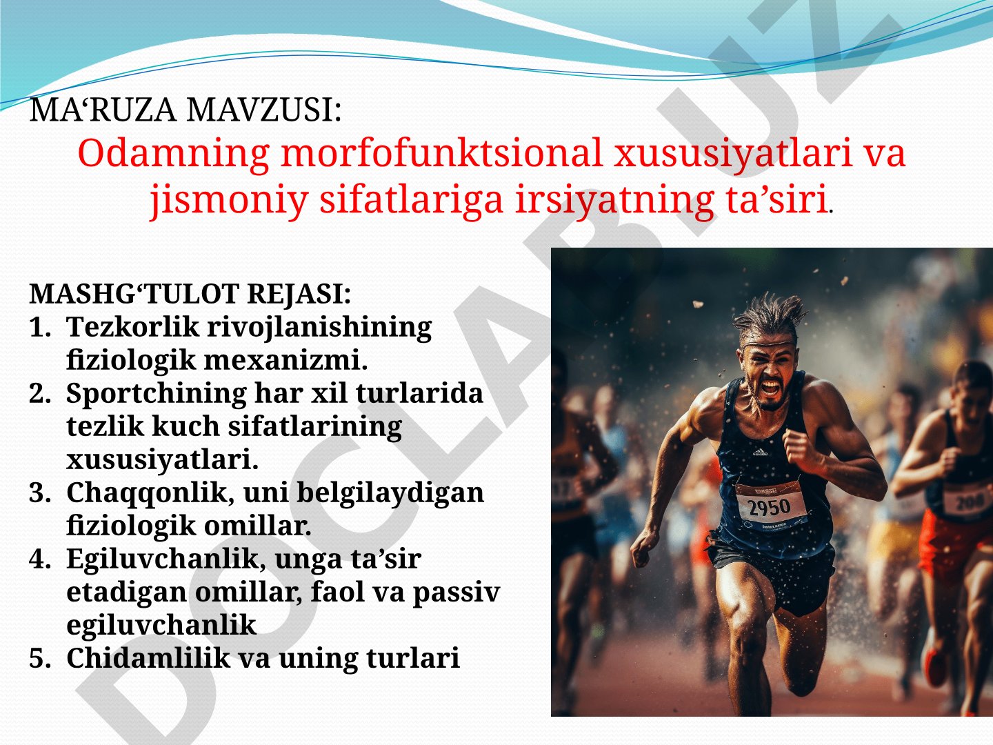 Odamning morfofunktsional xususiyatlari va jismoniy sifatlariga irsiyatning ta'siri
