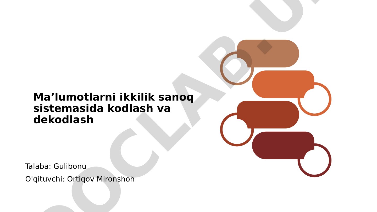 Maʼlumotlarni ikkilik sanoq sistemasida kodlash va dekodlash
