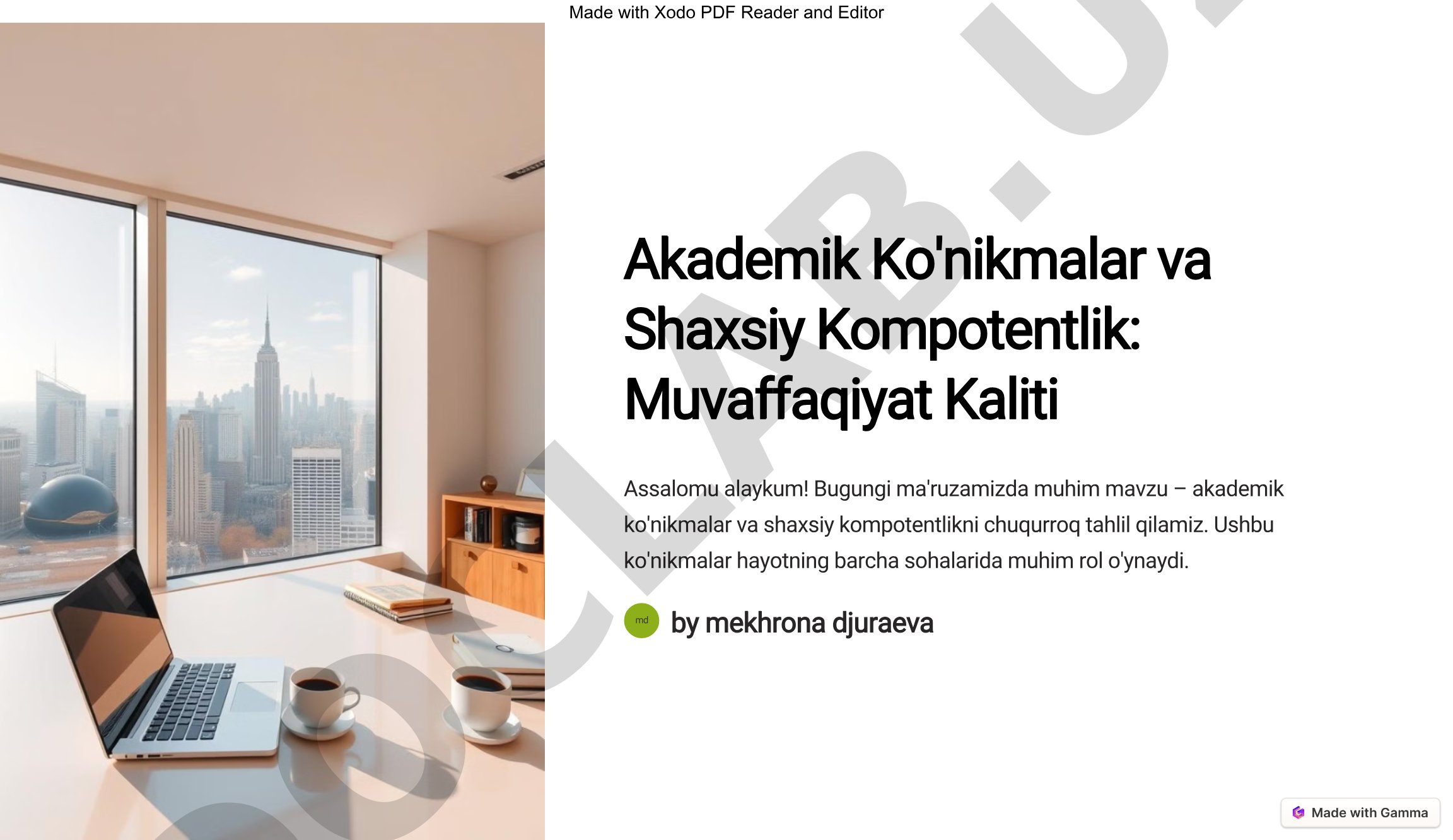 Akademik Ko'nikmalar va Shaxsiy Kompotentlik: Muvaffaqiyat Kaliti