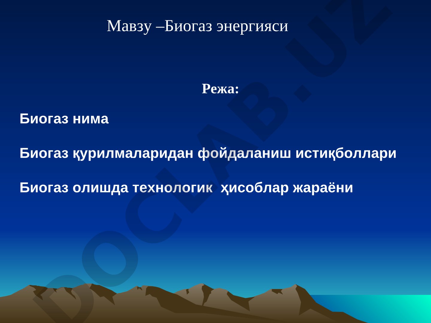 Biogaz energiyasi