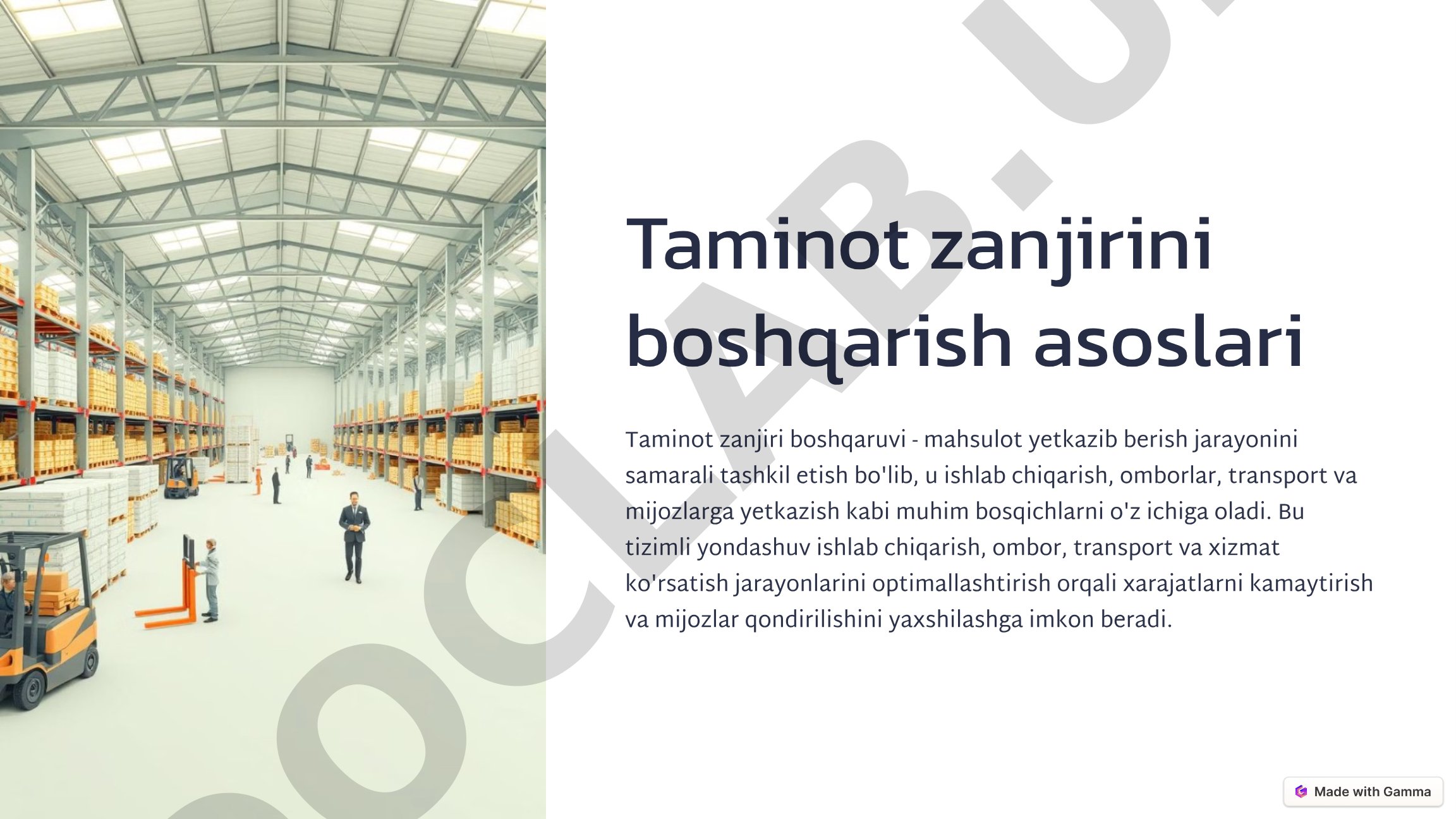 Taminot zanjirini boshqarish asoslari