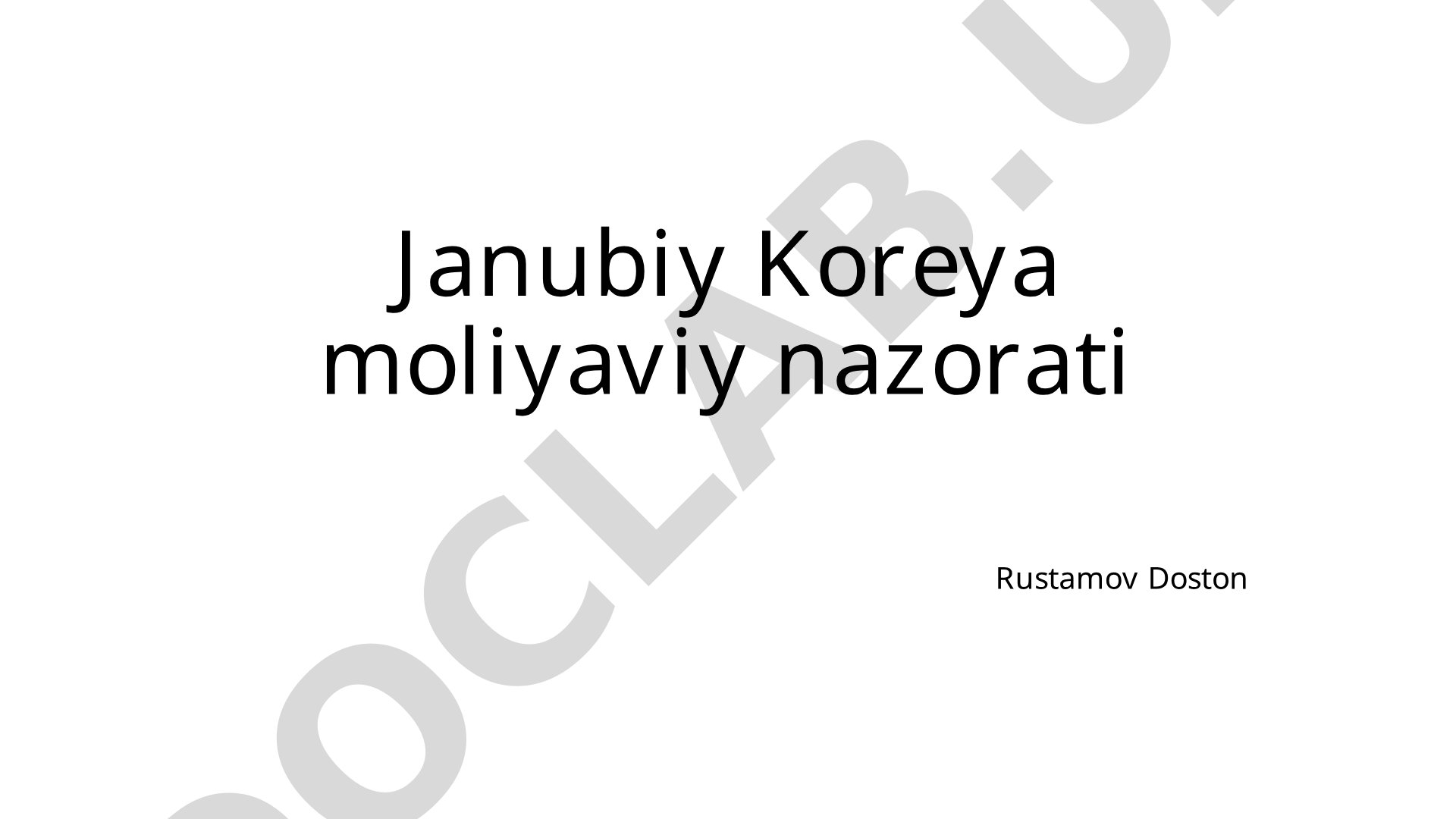 Janubiy Koreya moliyaviy nazorati