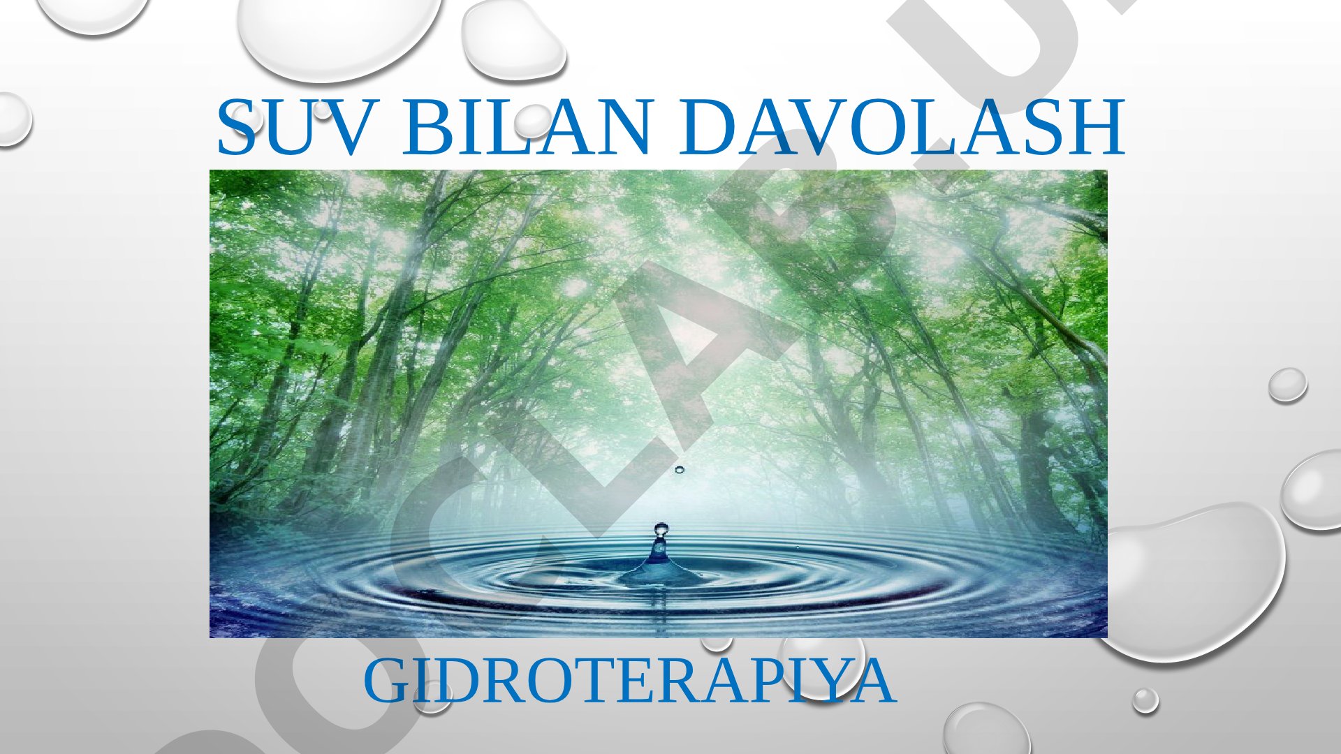 Suv bilan davolash gidroterapiya