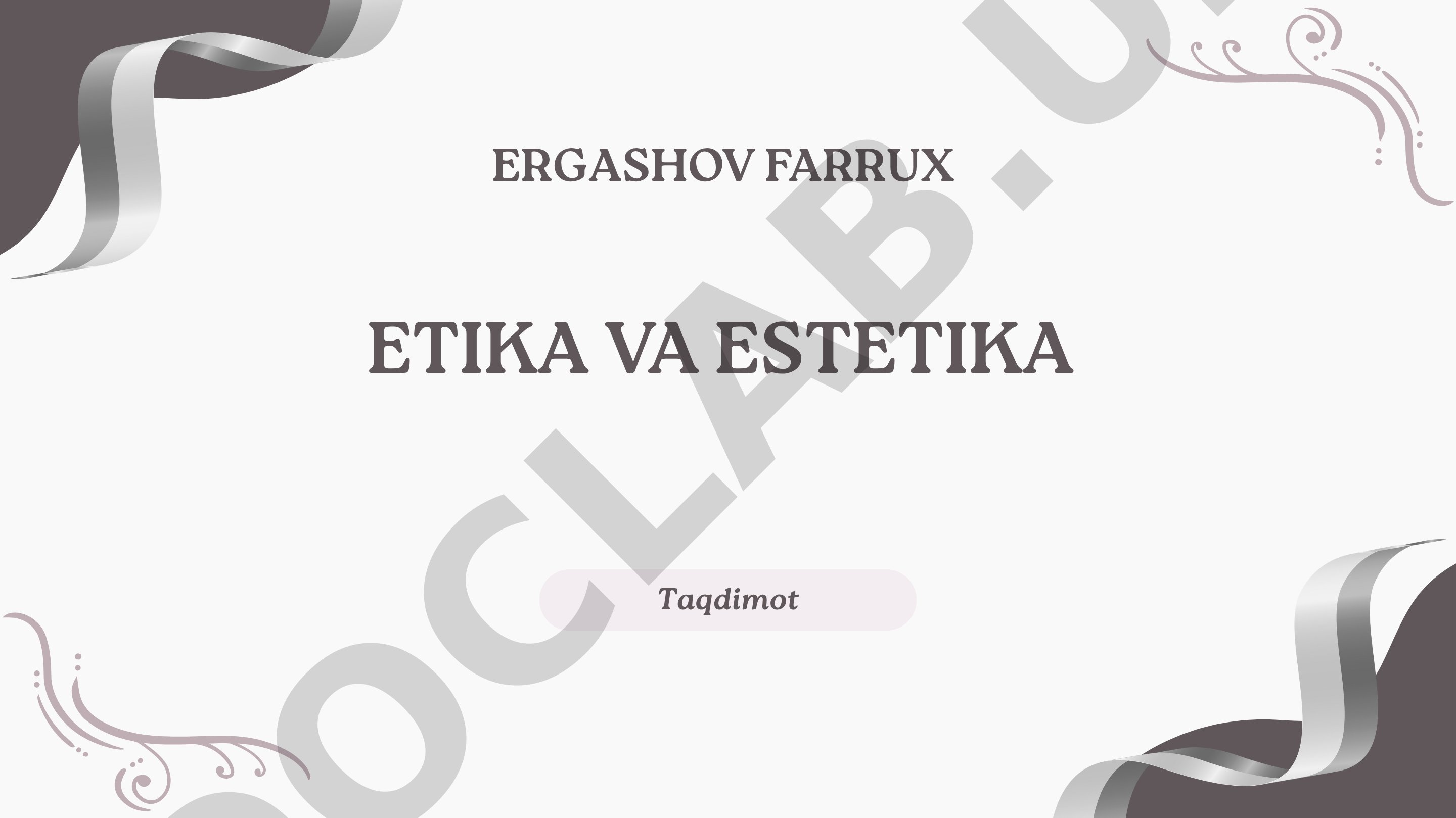Etika va Estetika