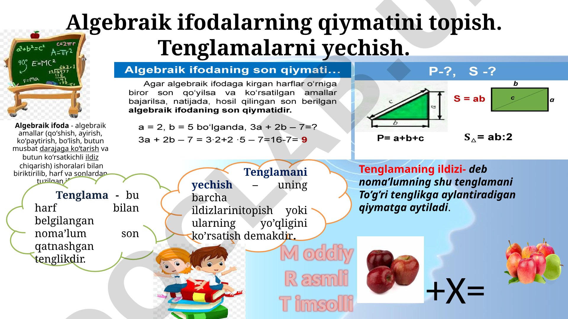 Algebraik ifodalar va tenglamalar