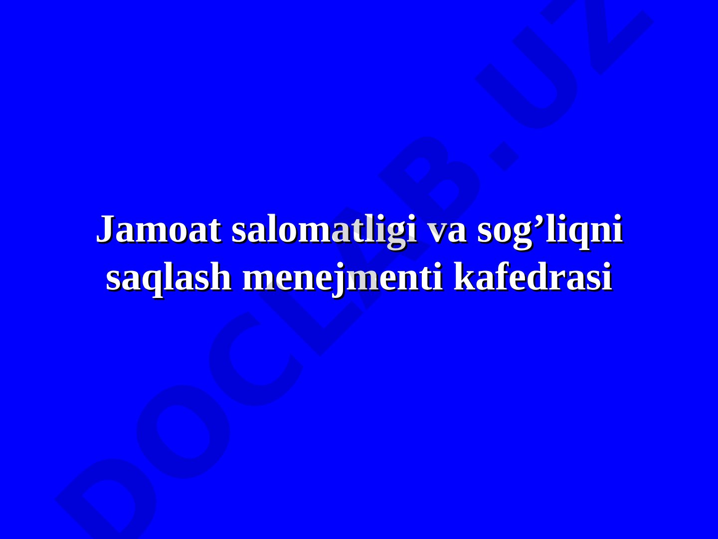 Salomatlikning tibbiy tamoyillari