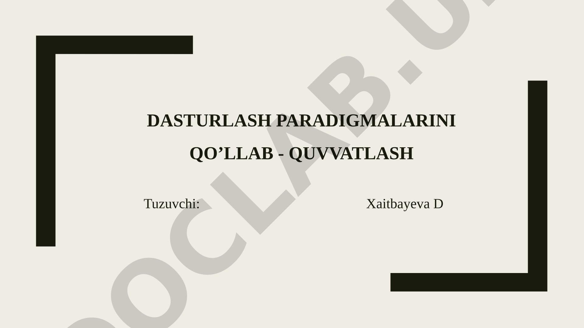 Dasturlash paradigmalarini qo'llab-quvvatlash