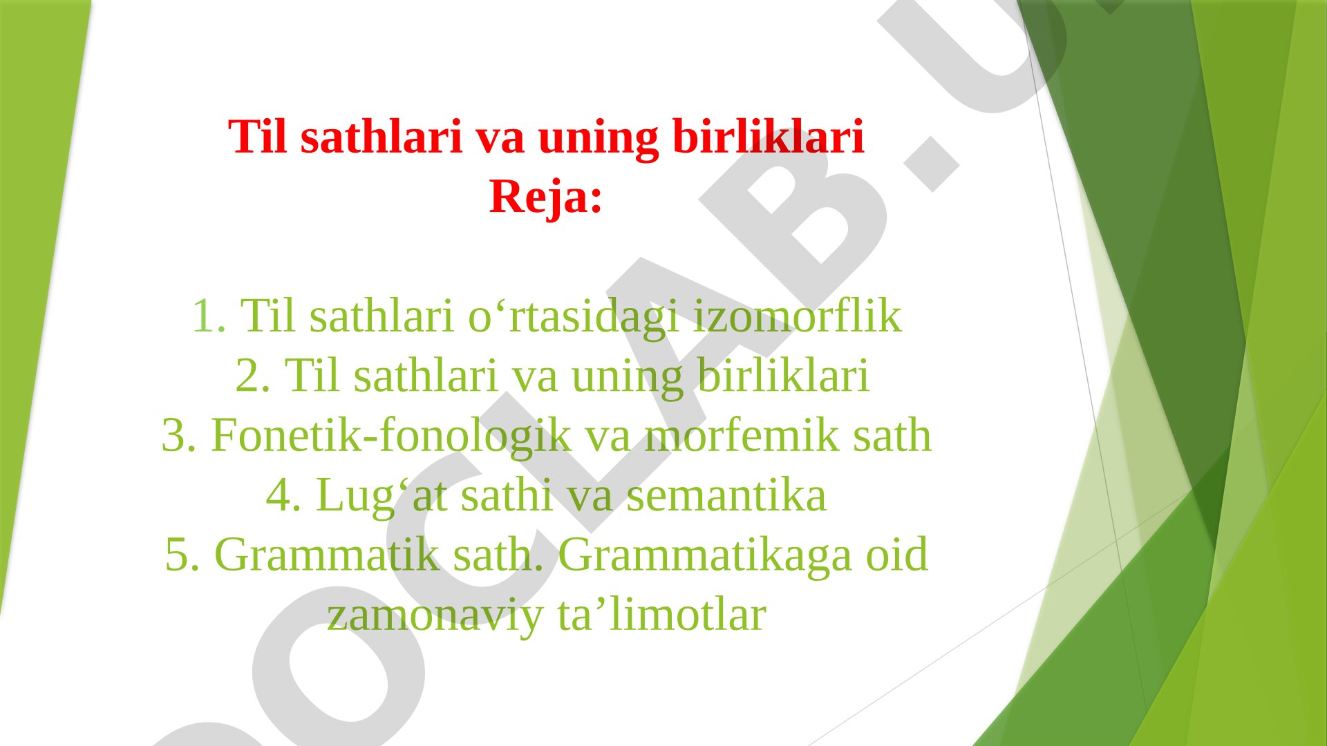 Til sathlari va uning birliklari
