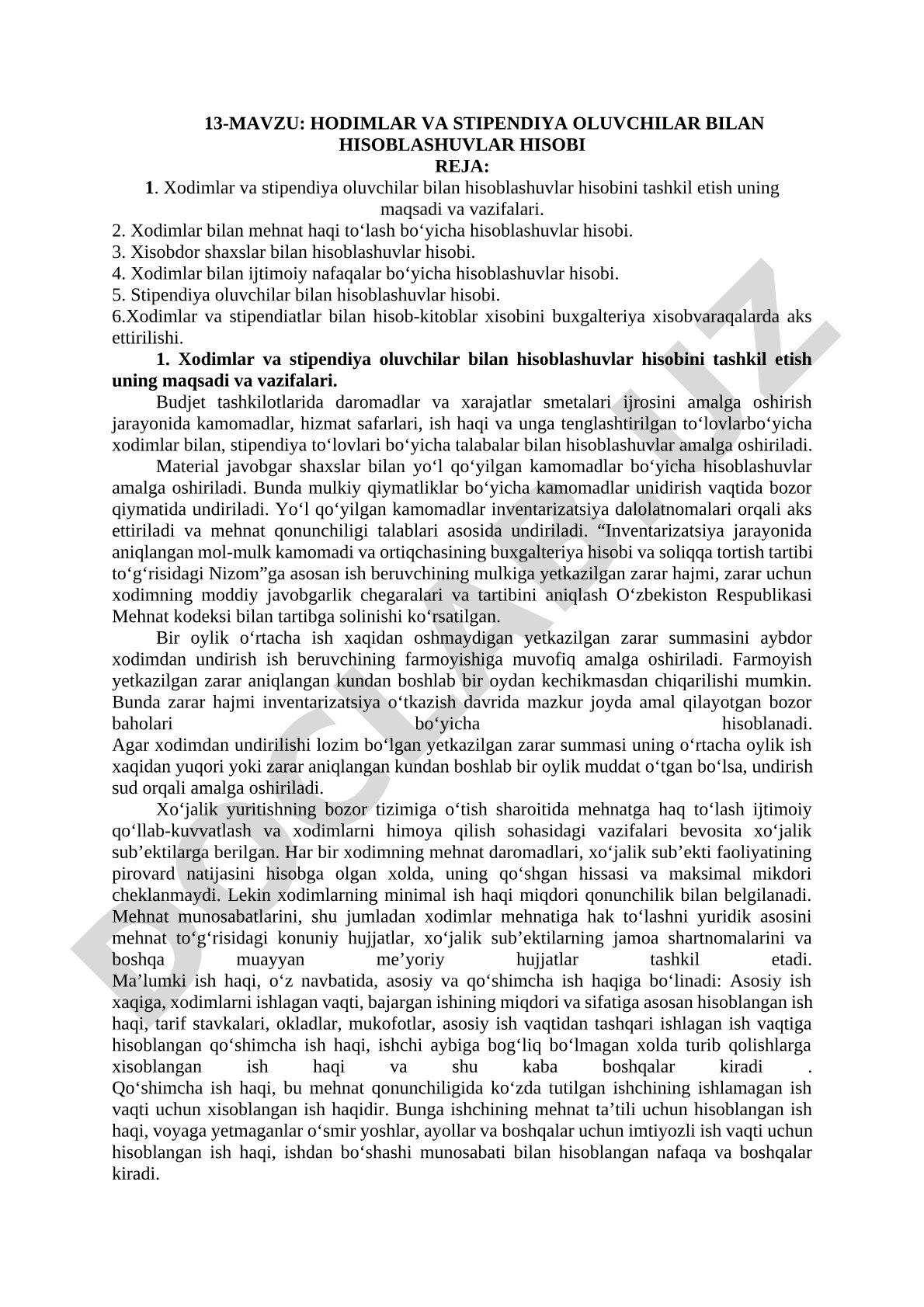 Hodimlar va stipendiya oluvchilar bilan hisoblashuvlar hisobi