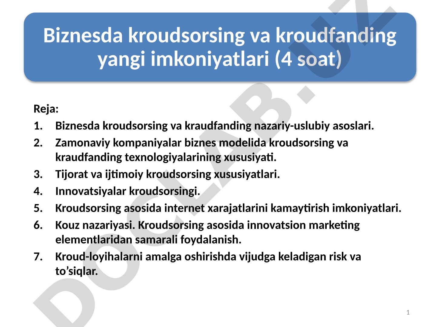 Biznesda kroudsorsing va kraudfanding nazariy-uslubiy asoslari