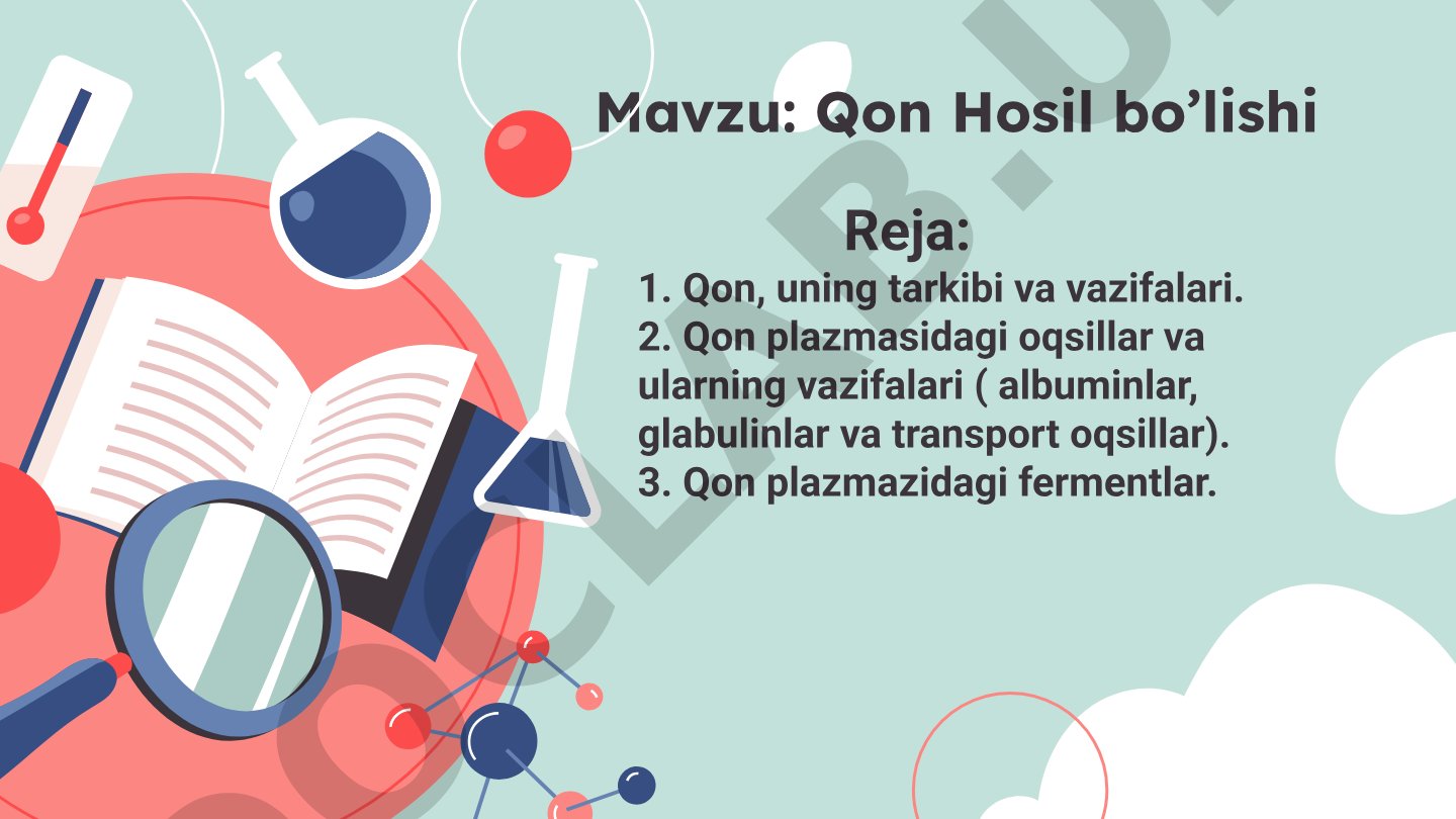 Qonning tarkibi, vazifalari, plazma oqsillari va fermentlari haqida taqdimot