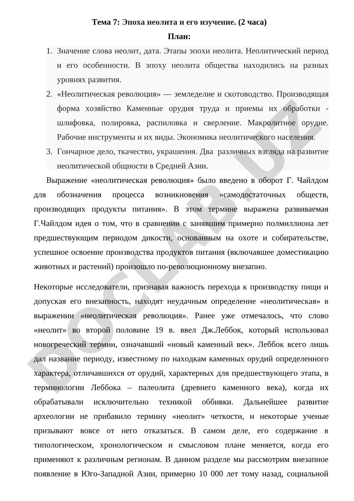 Эпоха неолита и его изучение