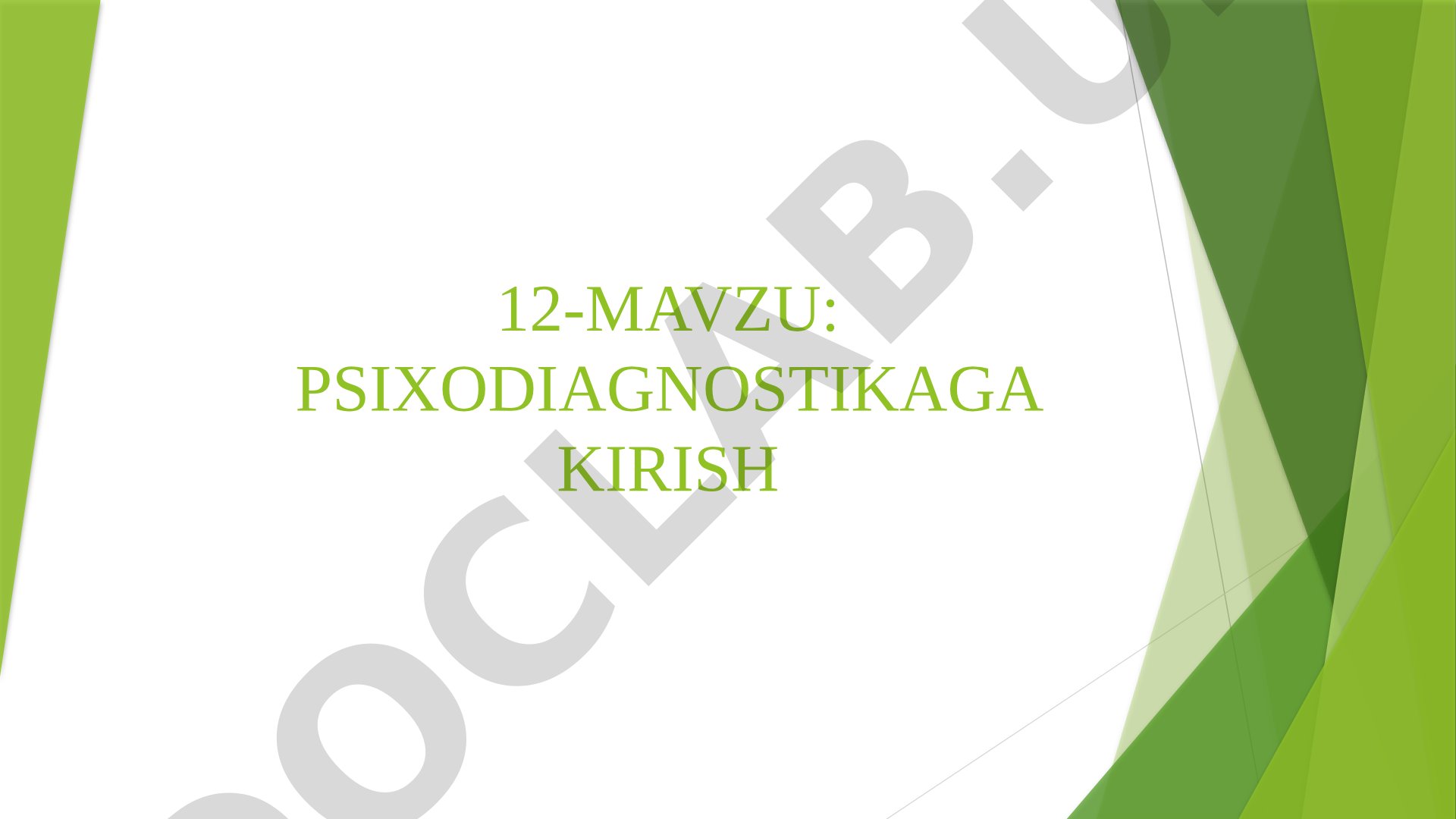 Psixodiagnostikaga kirish