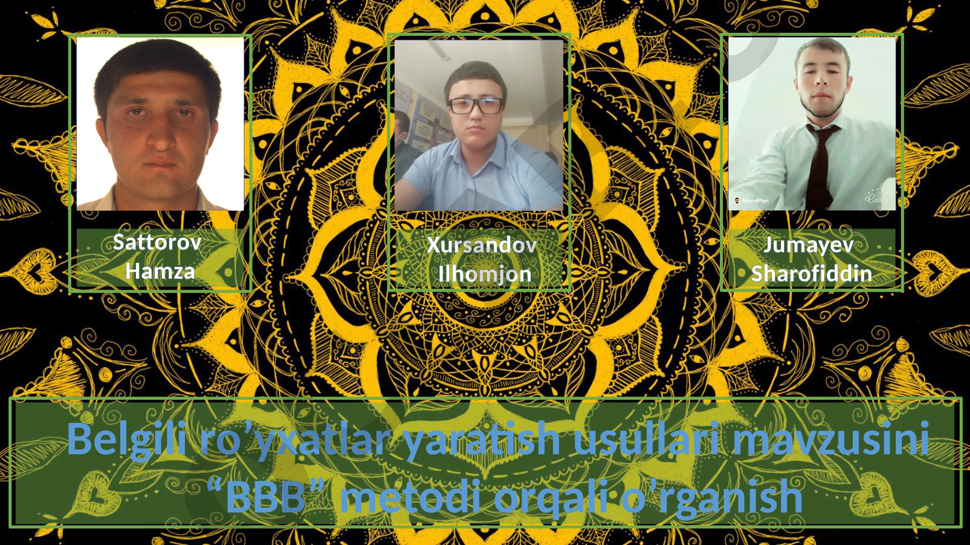 Belgili ro’yxatlar yaratish usullari mavzusini “BBB” metodi orqali o’rganish