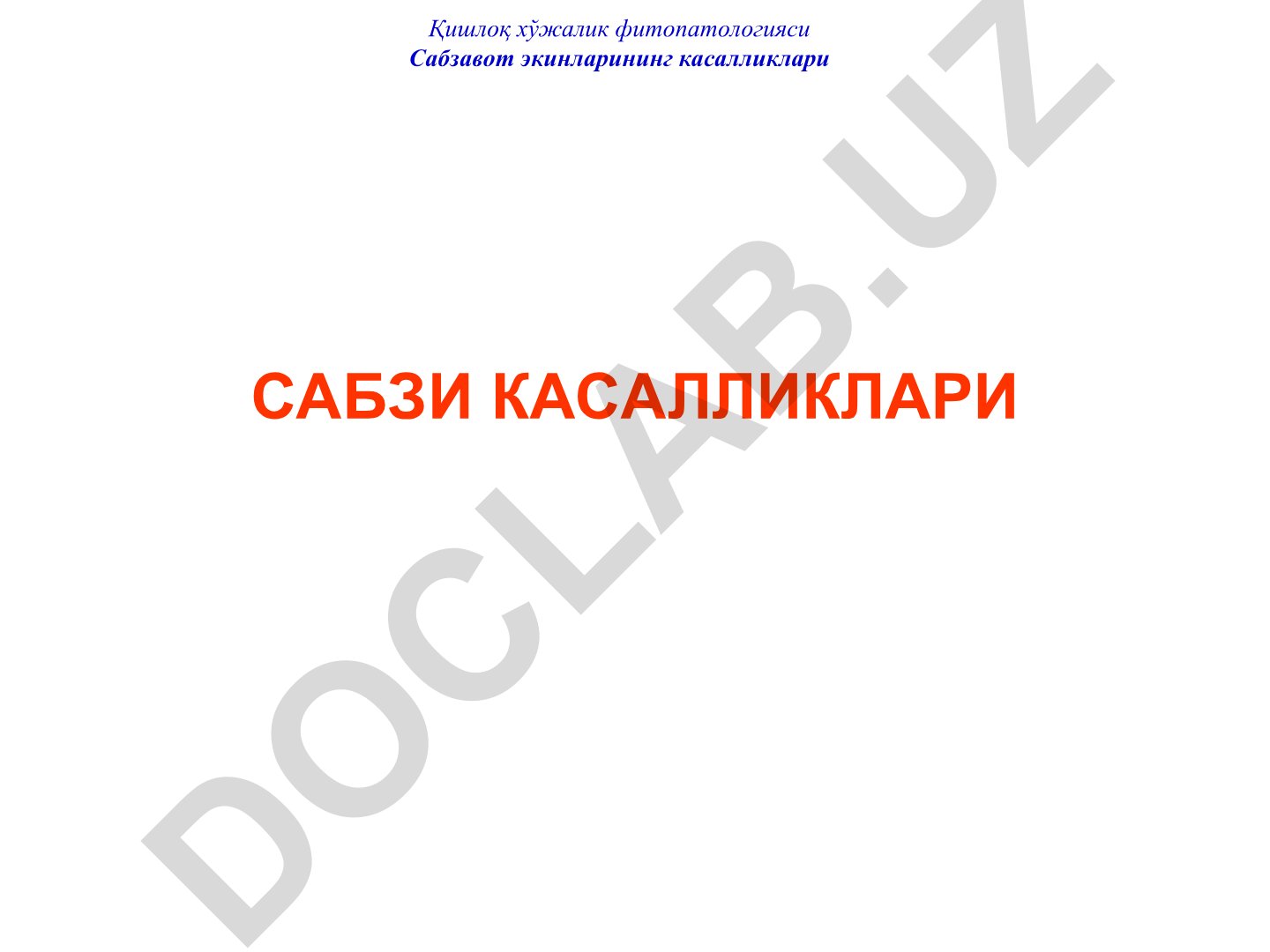 Сабзавот экинларининг касалликлари: сабзининг ун-шудри, занг ва фомоз касалликлари