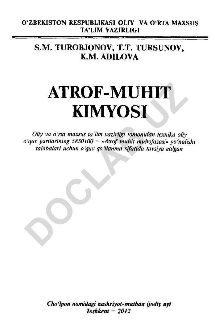 Atrof-muhit kimyosi