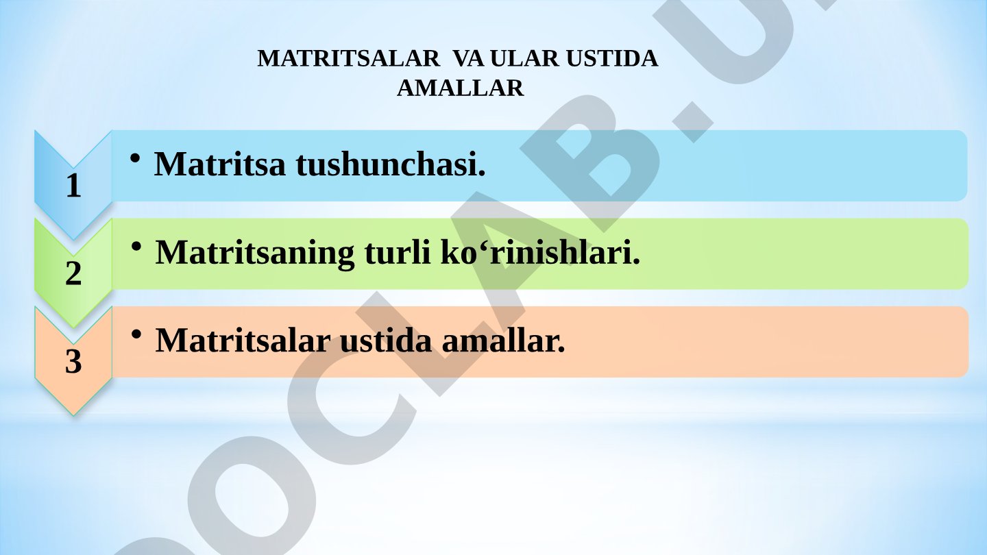 Matritsalar va ular ustida amallar
