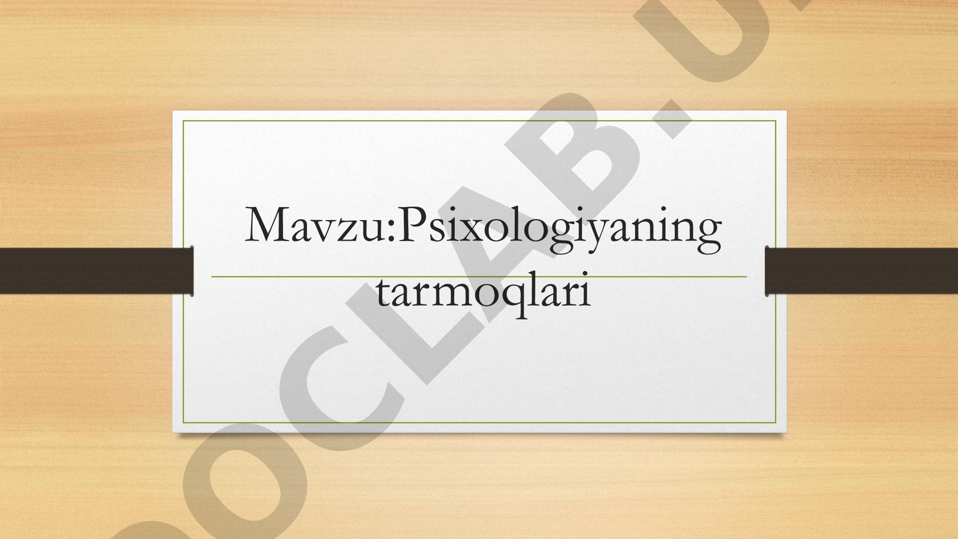 Psixologiyaning tarmoqlari