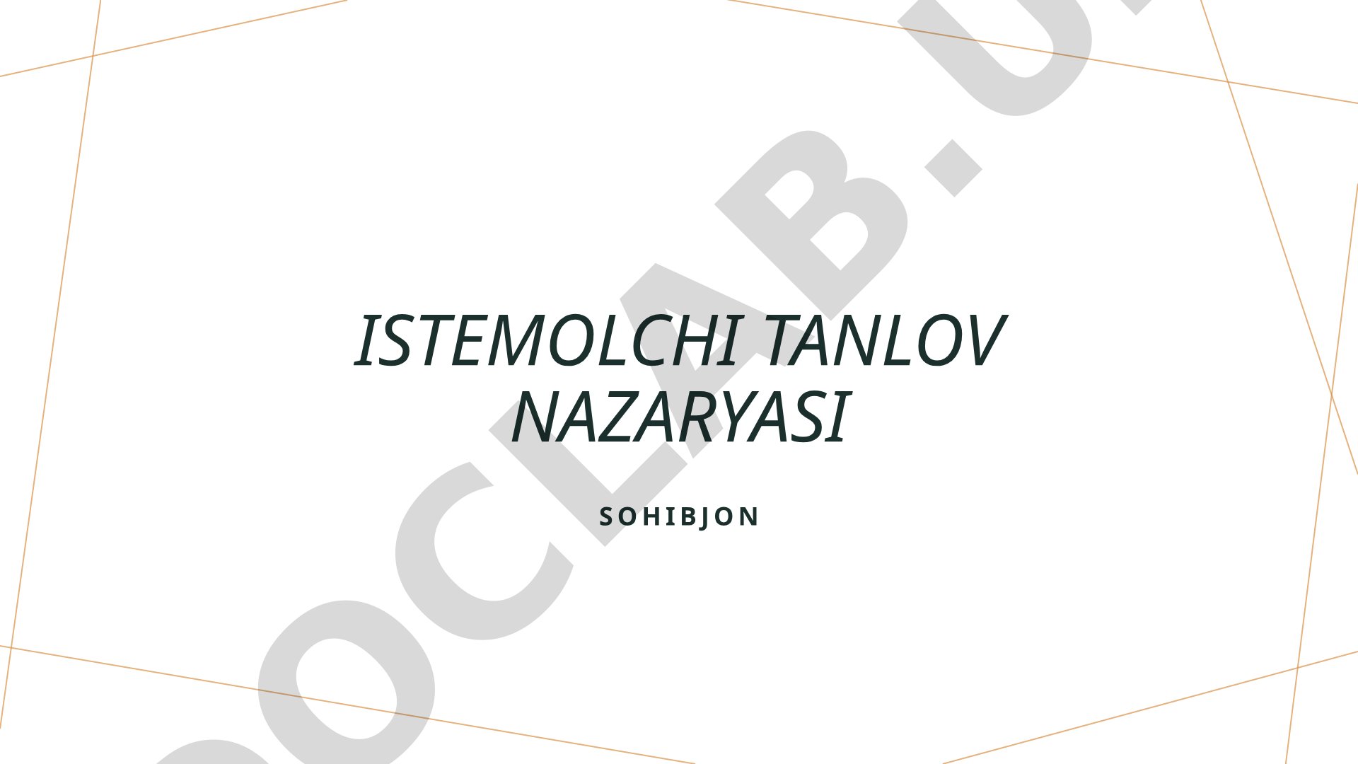 Istemolchi tanlov nazaryasi