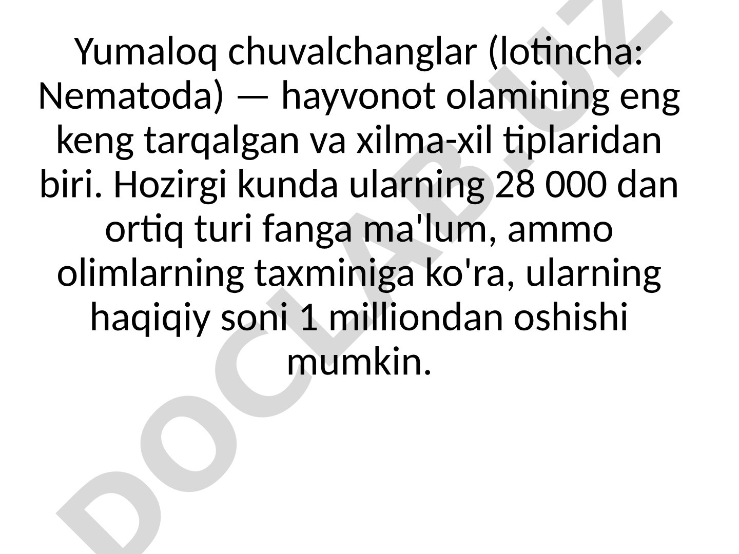 Yumaloq chuvalchanglar tipi