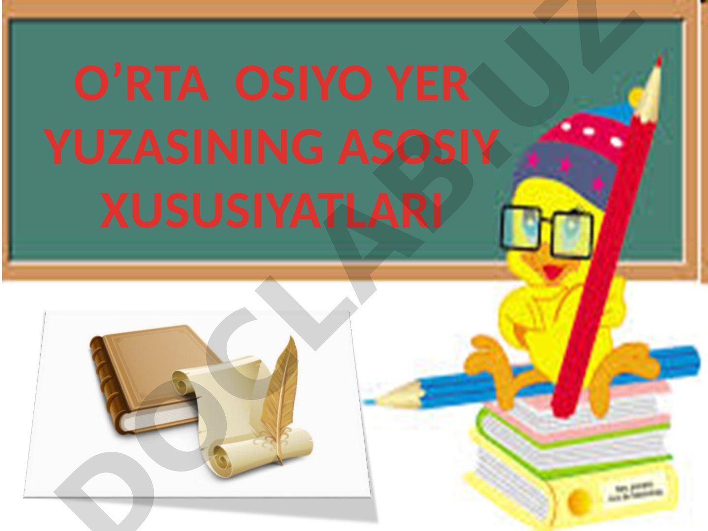 O’rta Osiyo Yer Yuzasining Asosiy Xususiyatlari