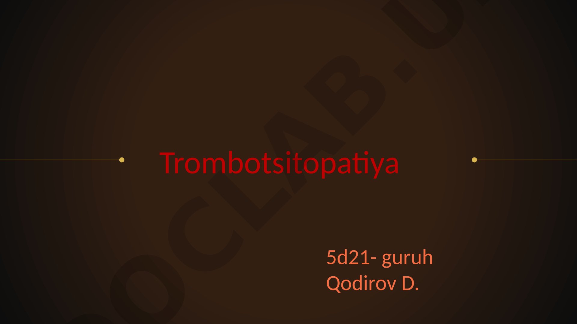 Trombotsitopatiya