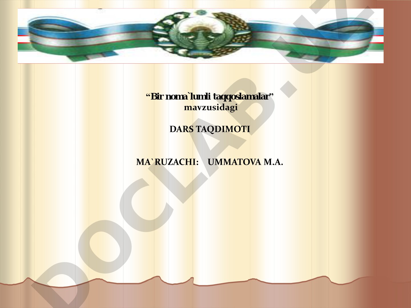Bir noma`lumli taqqoslamalar