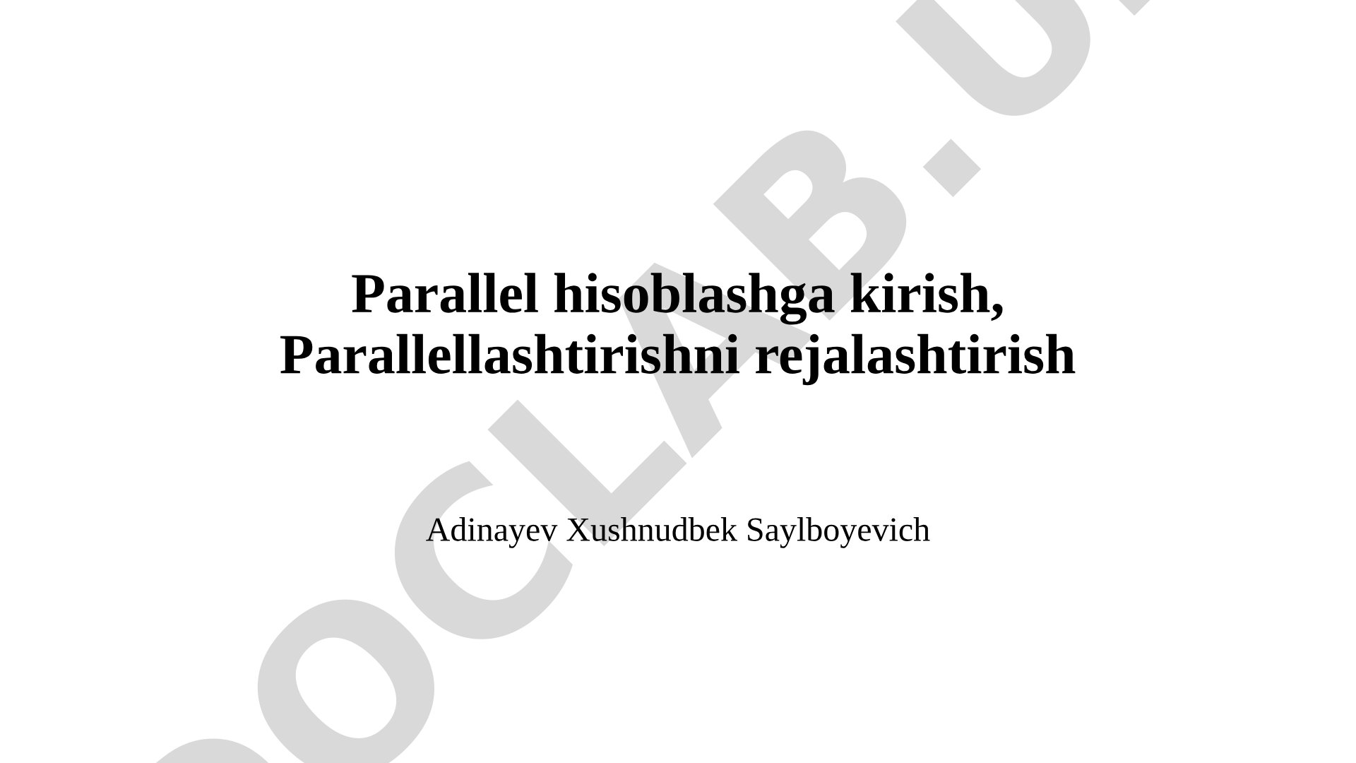 Parallel hisoblashga kirish, Parallellashtirishni rejalashtirish