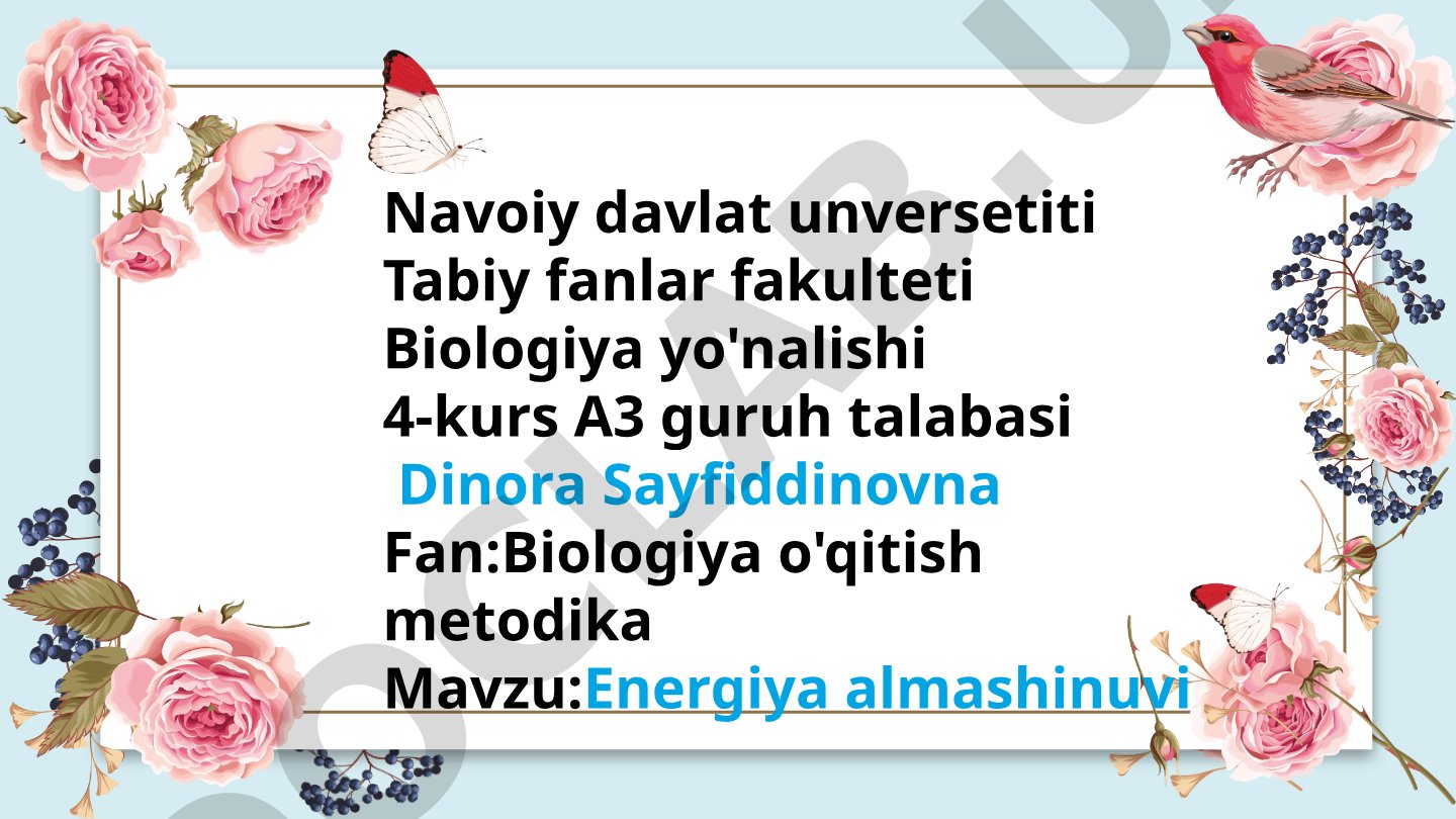 Energiya almashinuvi haqida umumiy tushuncha, o'simlik va hayvonlarda energiya