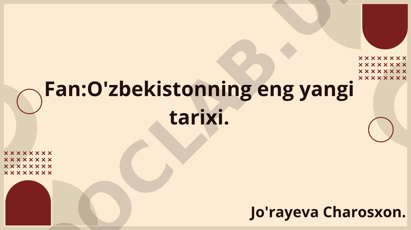 O'zbekistonning o'ziga xos istiqlol va taraqqiyoti yo'li